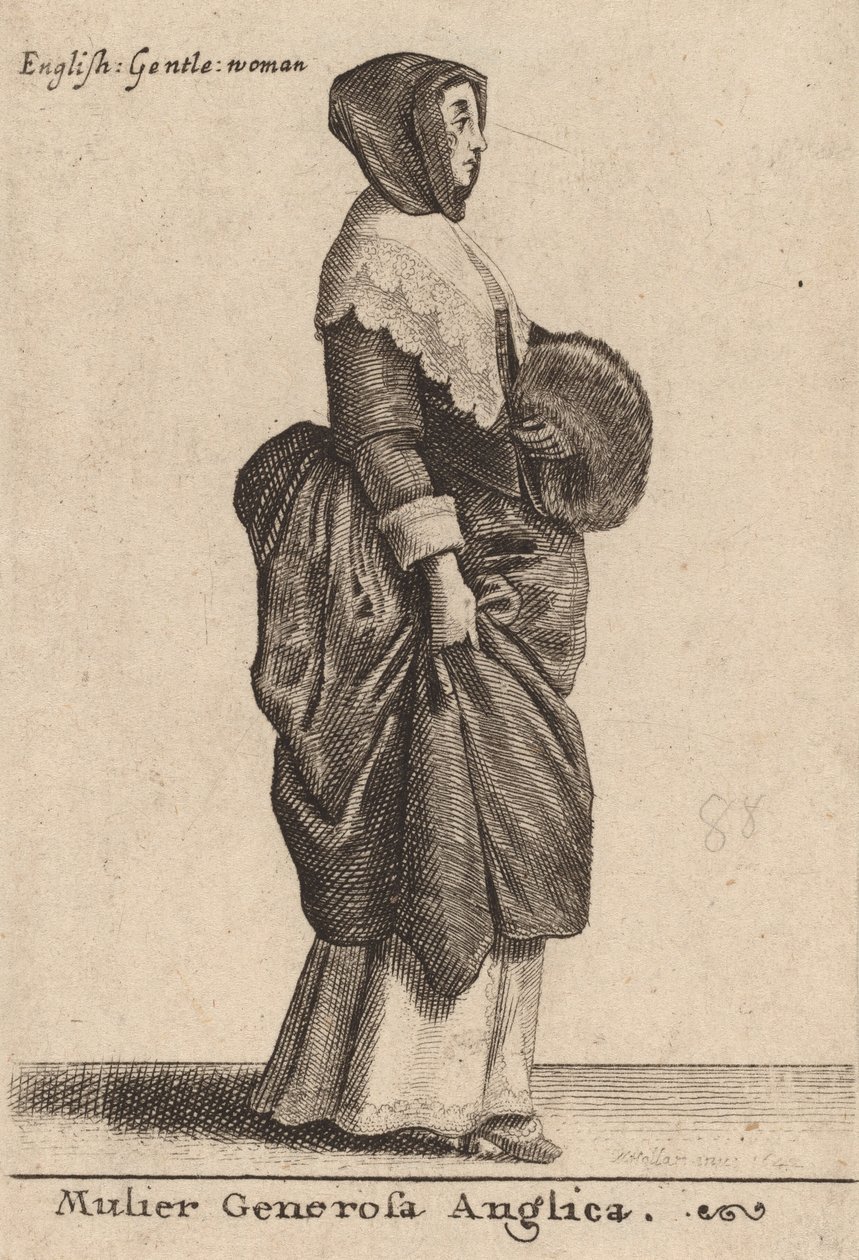 Mulier Generosa Anglica, 1642 de Wenceslaus Hollar