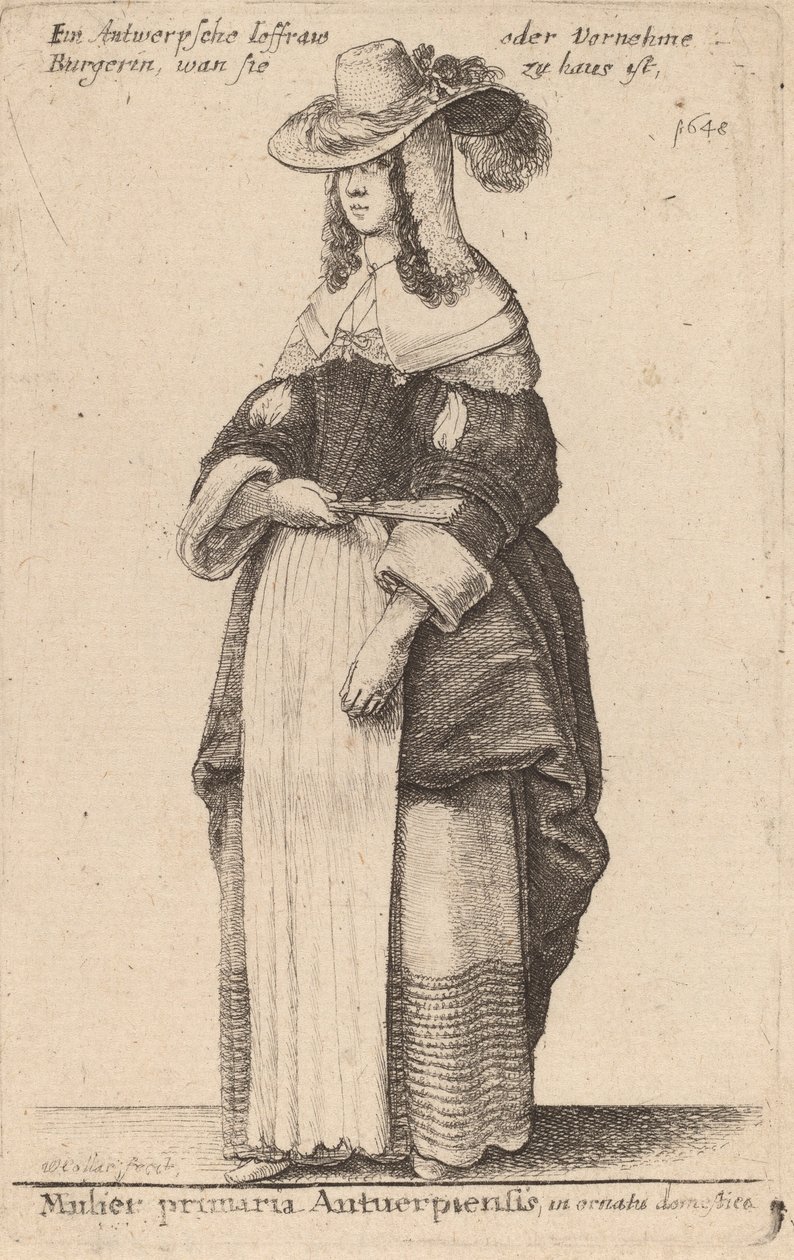 Mulier Primaria Antuerpiensis, en Ornatu Domestico de Wenceslaus Hollar