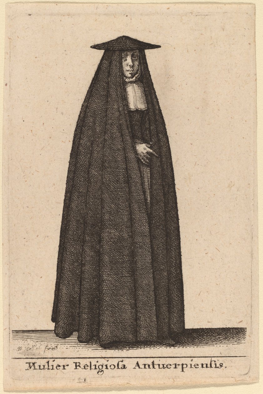 Mujer religiosa de Amberes de Wenceslaus Hollar