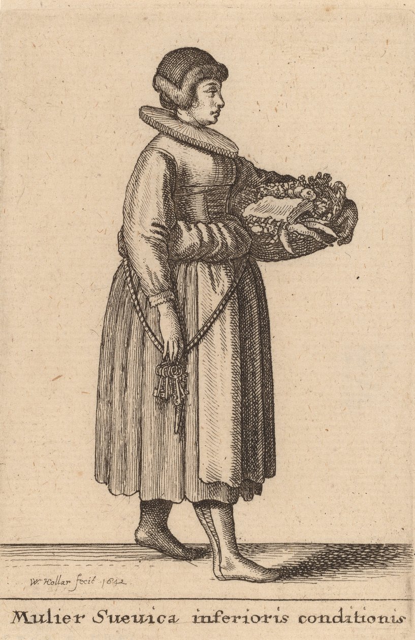 Mujer de baja condición de Suabia, 1642 de Wenceslaus Hollar