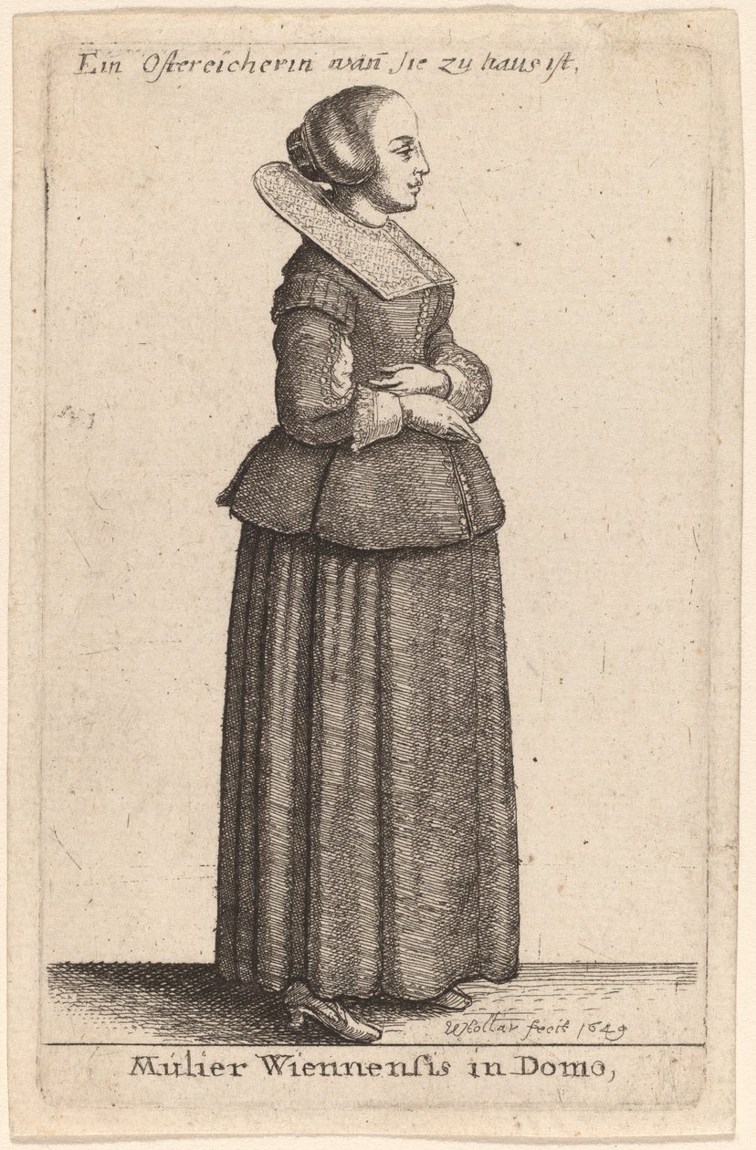 Mujer vienesa en casa de Wenceslaus Hollar
