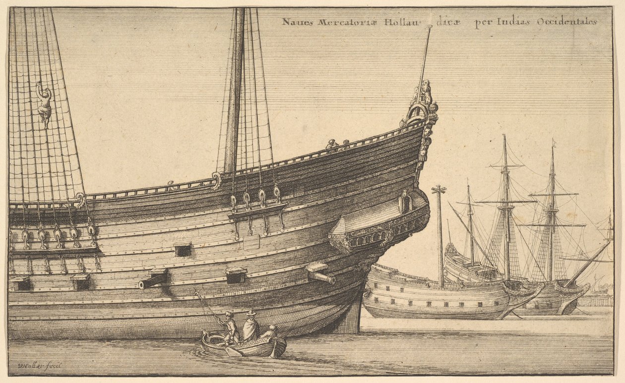 Naues Mercatoriæ Hollan [] dicæ per Indias Occidentales, 1625-77 de Wenceslaus Hollar