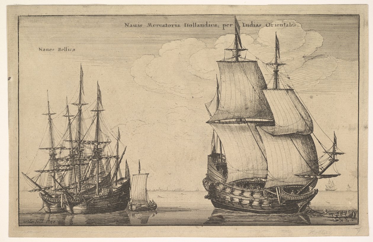 Naues Mercatoriæ Hollandicæ per Indias Occidentales Barco mercante holandés, 1647 de Wenceslaus Hollar