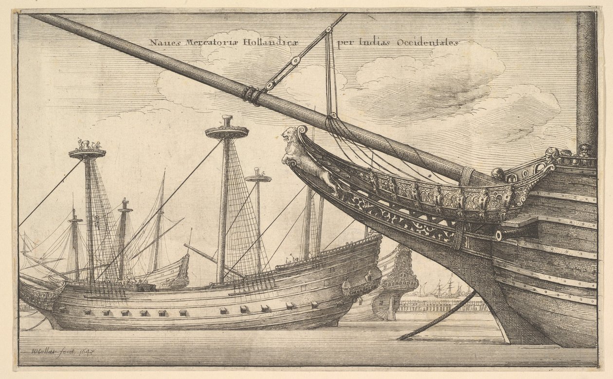 Naues Mercatoriæ Hollandicæ per Indias Occidentales Barco mercante holandés de Wenceslaus Hollar