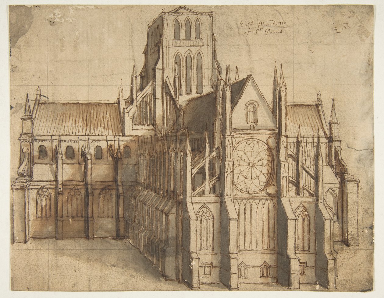 La antigua catedral de San Pablo, en Londres, vista desde el este de Wenceslaus Hollar
