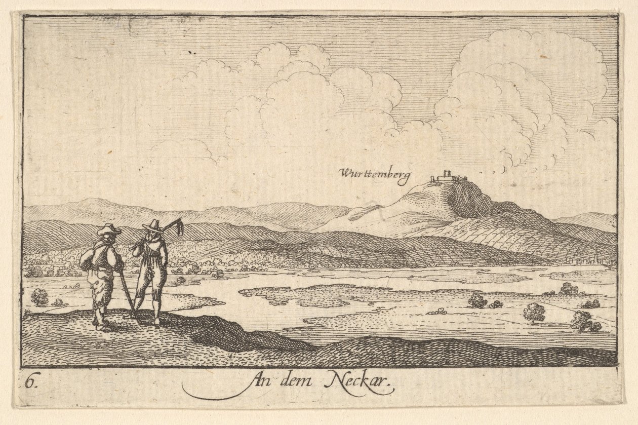 En el Neckar, 1635 de Wenceslaus Hollar