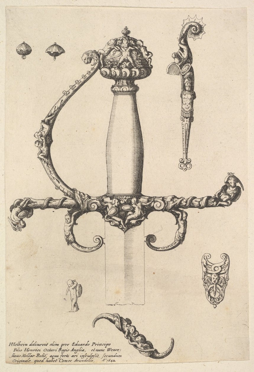 Empuñadura de espada ornamental, 1642 de Wenceslaus Hollar