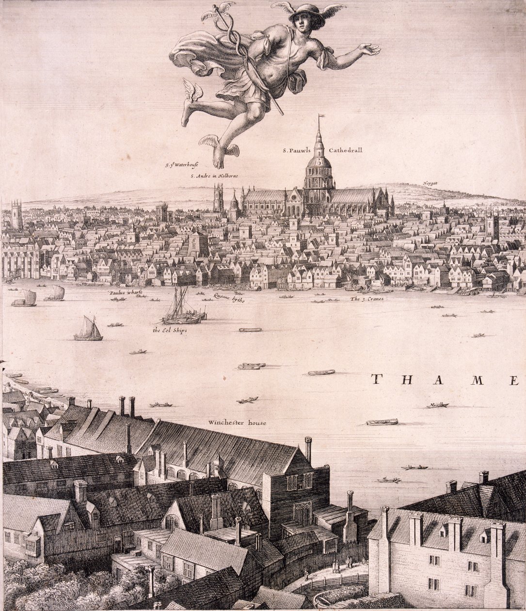 Vista panorámica de Londres, c. 1670 de Wenceslaus Hollar