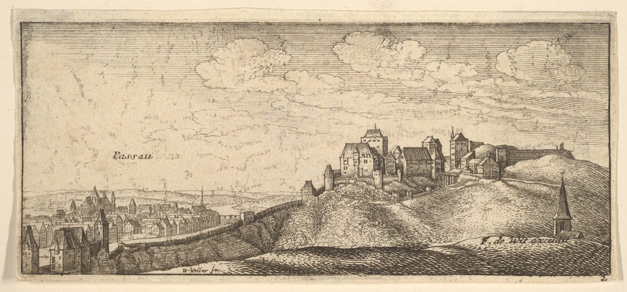 Passau, de «Vistas alemanas» de Wenceslaus Hollar