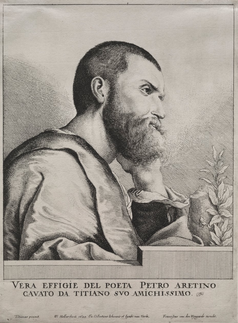 Retrato de Pietro Aretino, 1649 de Wenceslaus Hollar