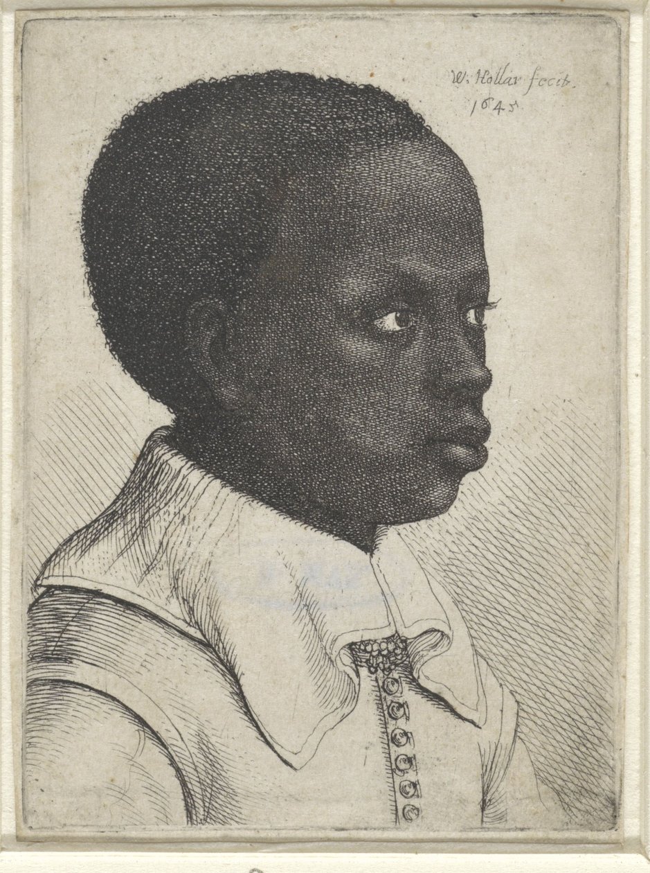 Retrato de un niño negro, 1645 de Wenceslaus Hollar