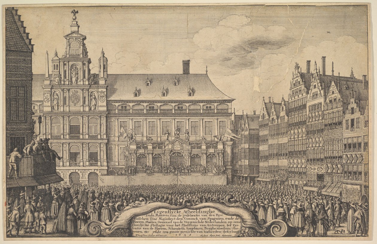 Proclamación del Tratado de Münster, 1648 de Wenceslaus Hollar