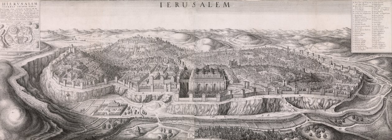 Perspectiva de Jerusalén, 1660 de Wenceslaus Hollar