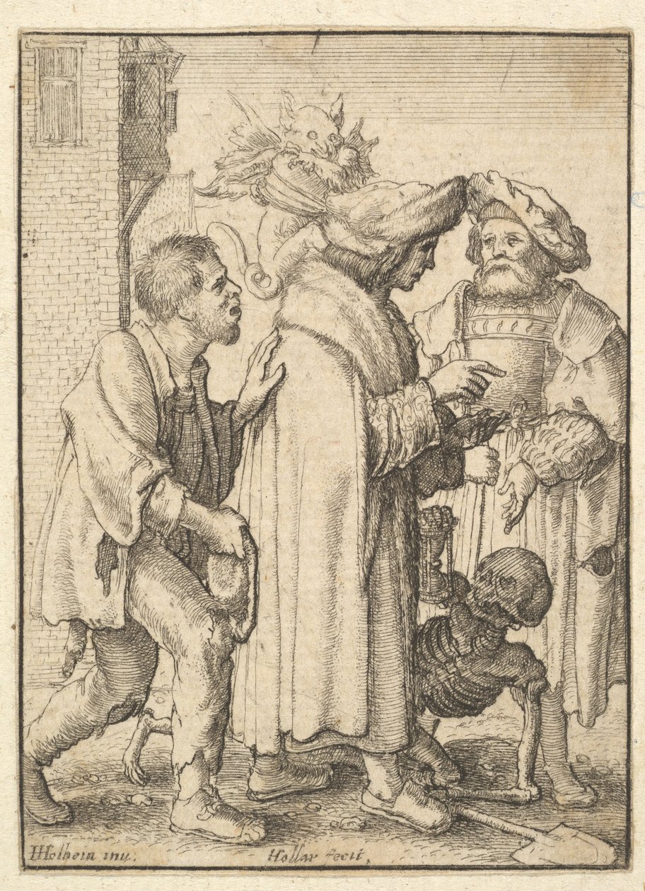 Hombre Rico, de la Danza de la Muerte, 1651 de Wenceslaus Hollar