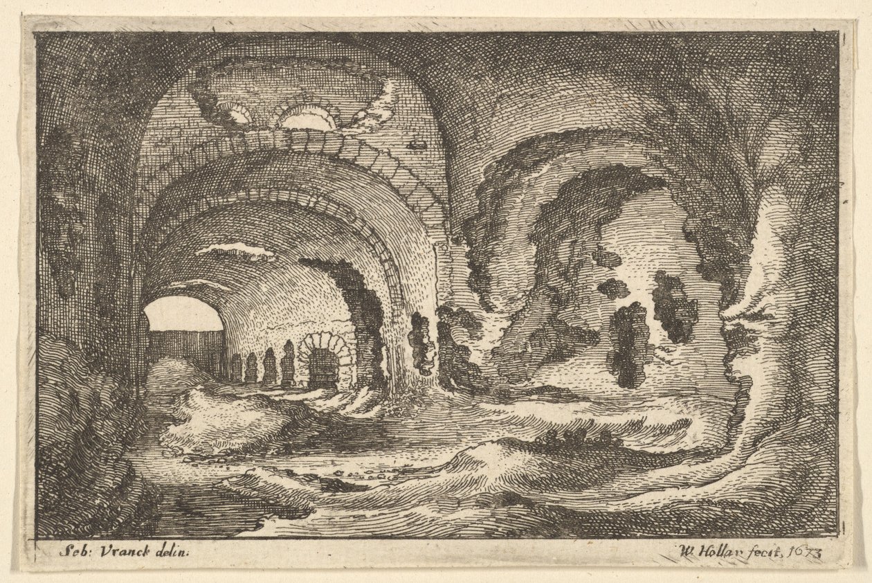Restos romanos en Tívoli de Wenceslaus Hollar