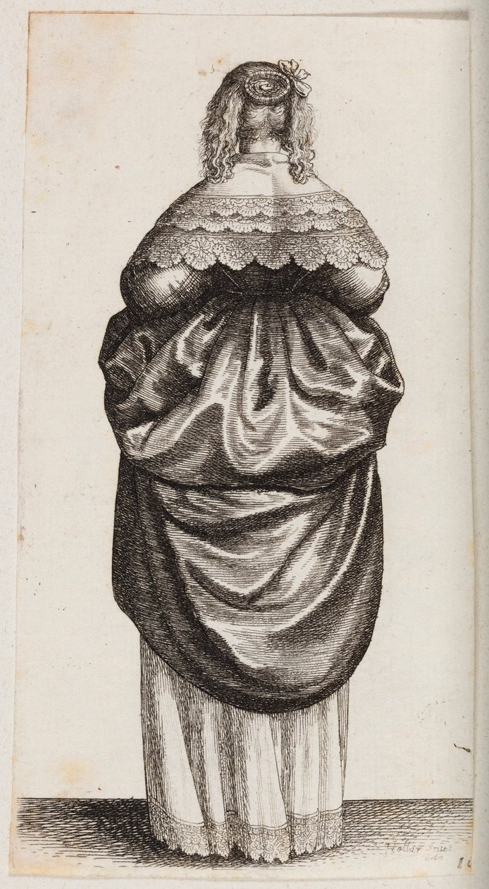 Mujer vista de espaldas de Wenceslaus Hollar