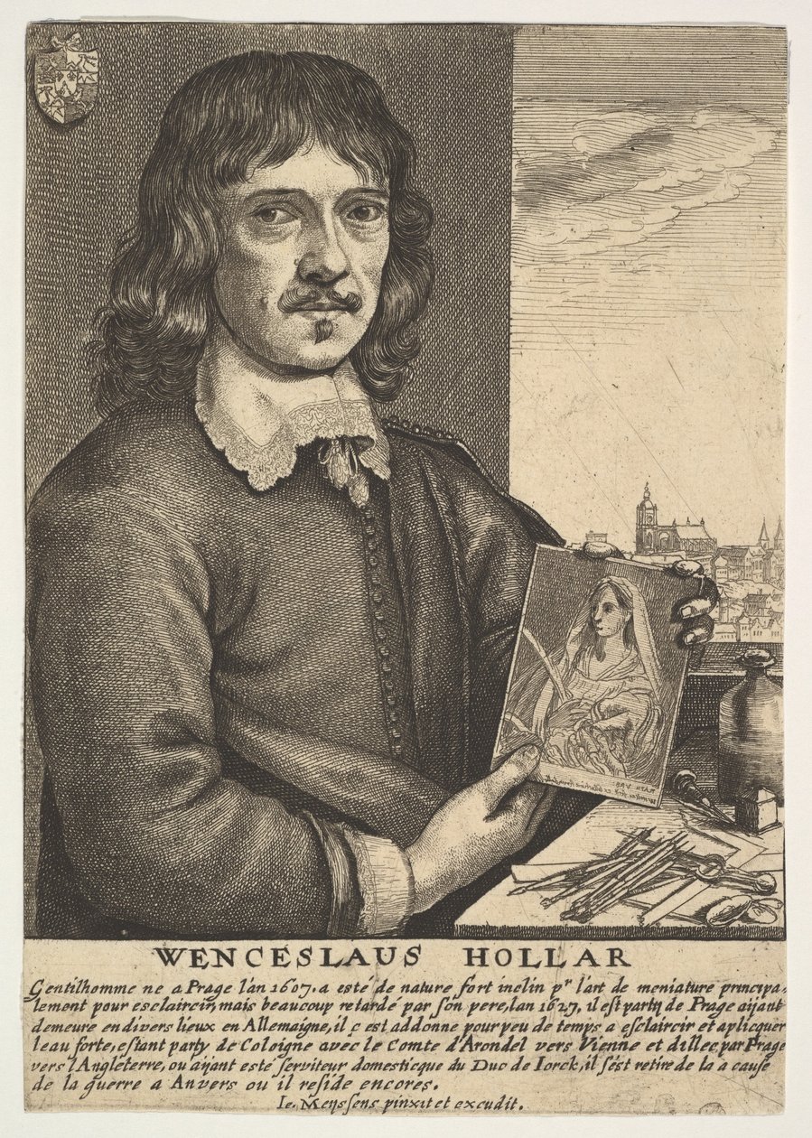 Autorretrato, siglo XVII de Wenceslaus Hollar