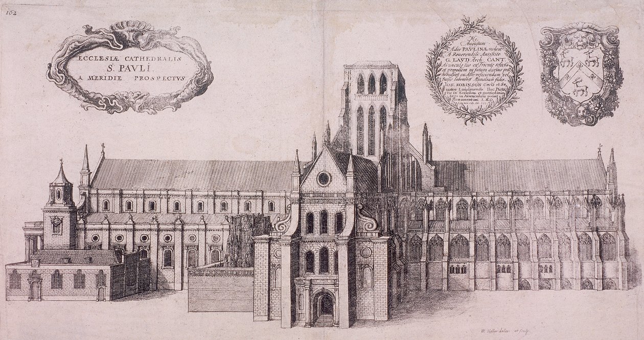 Catedral de San Pablo antigua, Londres, 1656 de Wenceslaus Hollar