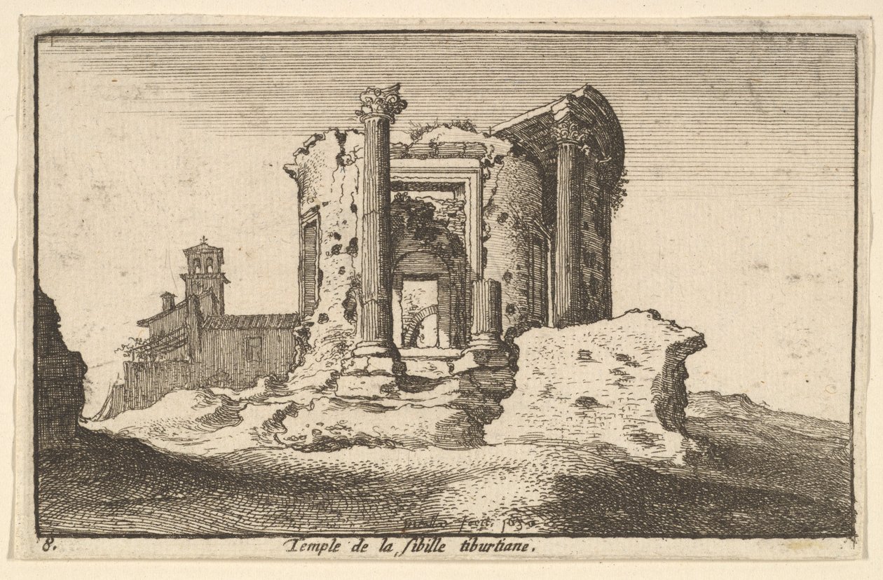 Templo de la Sibila Tiburtina, 1650 de Wenceslaus Hollar