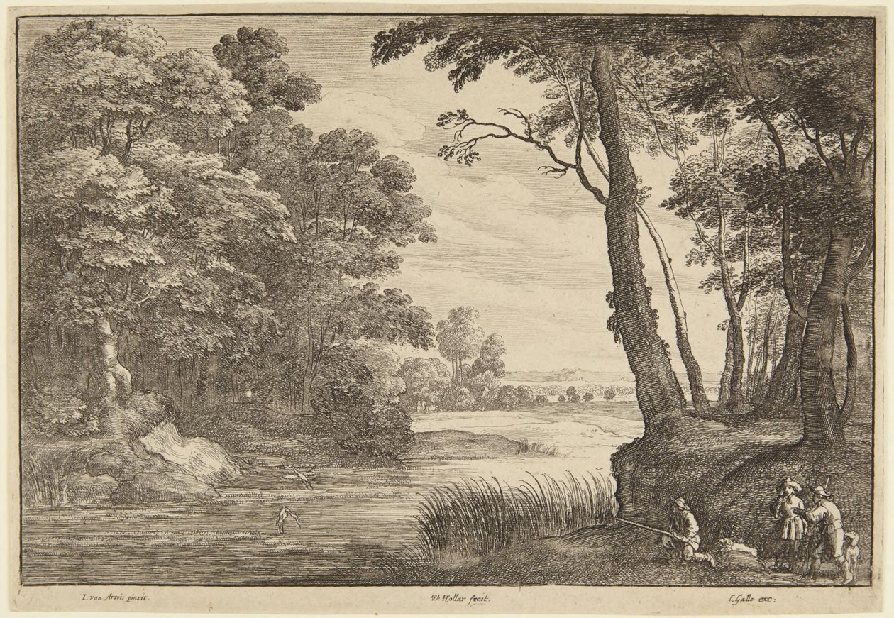 La caza de la garza de Wenceslaus Hollar