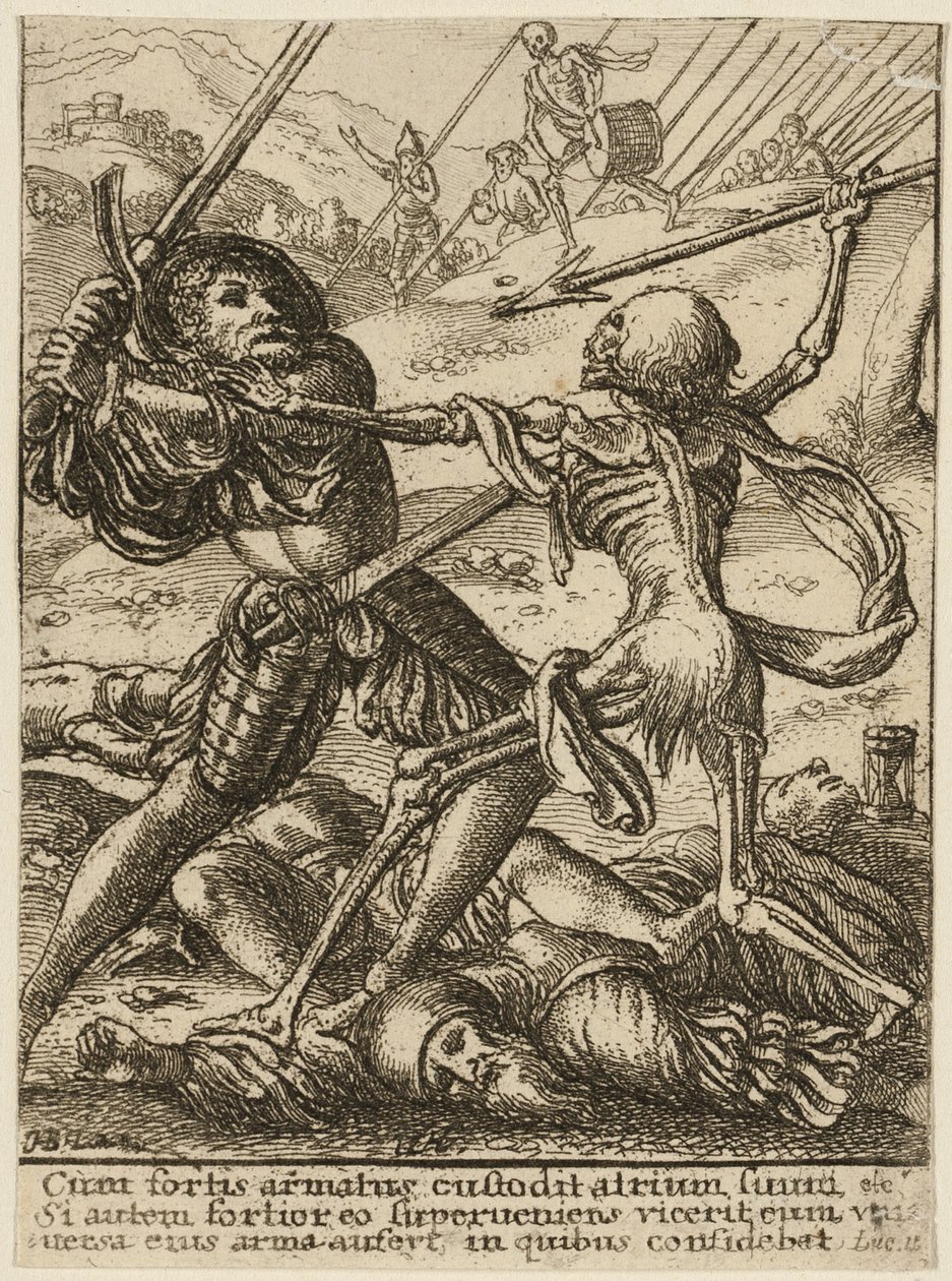 El caballero y la muerte, de La danza de la muerte de Wenceslaus Hollar