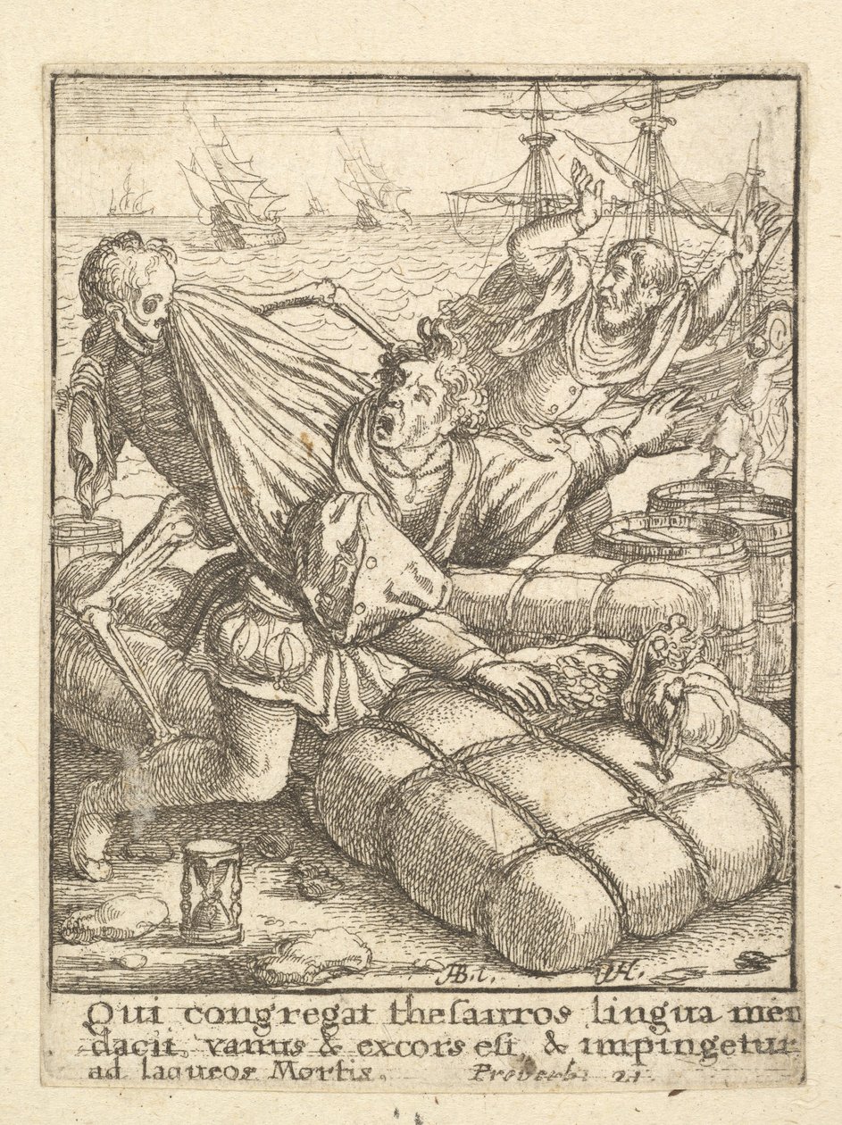 El Comerciante, de la Danza de la Muerte, 1651 de Wenceslaus Hollar
