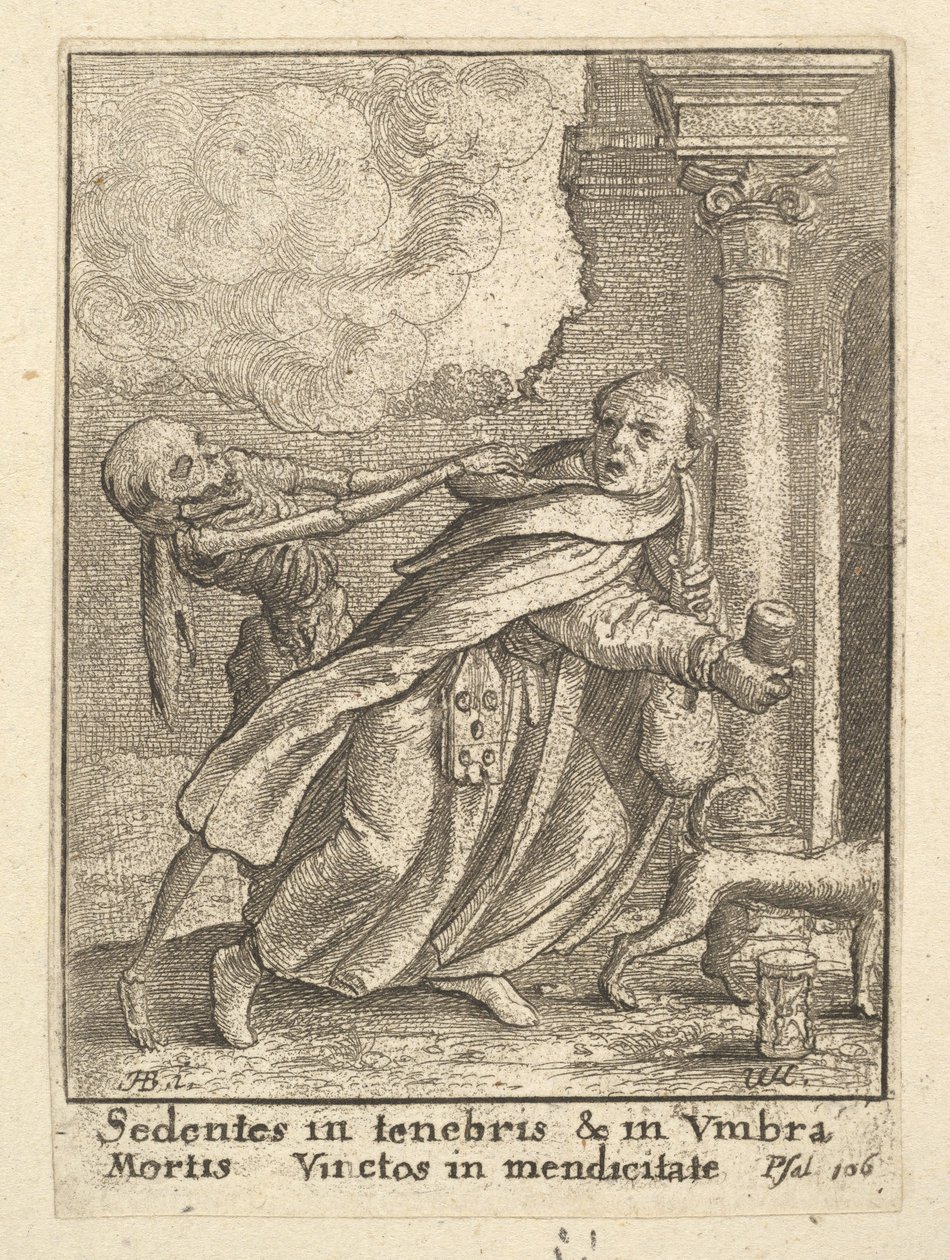 El monje, de La danza de la muerte de Wenceslaus Hollar