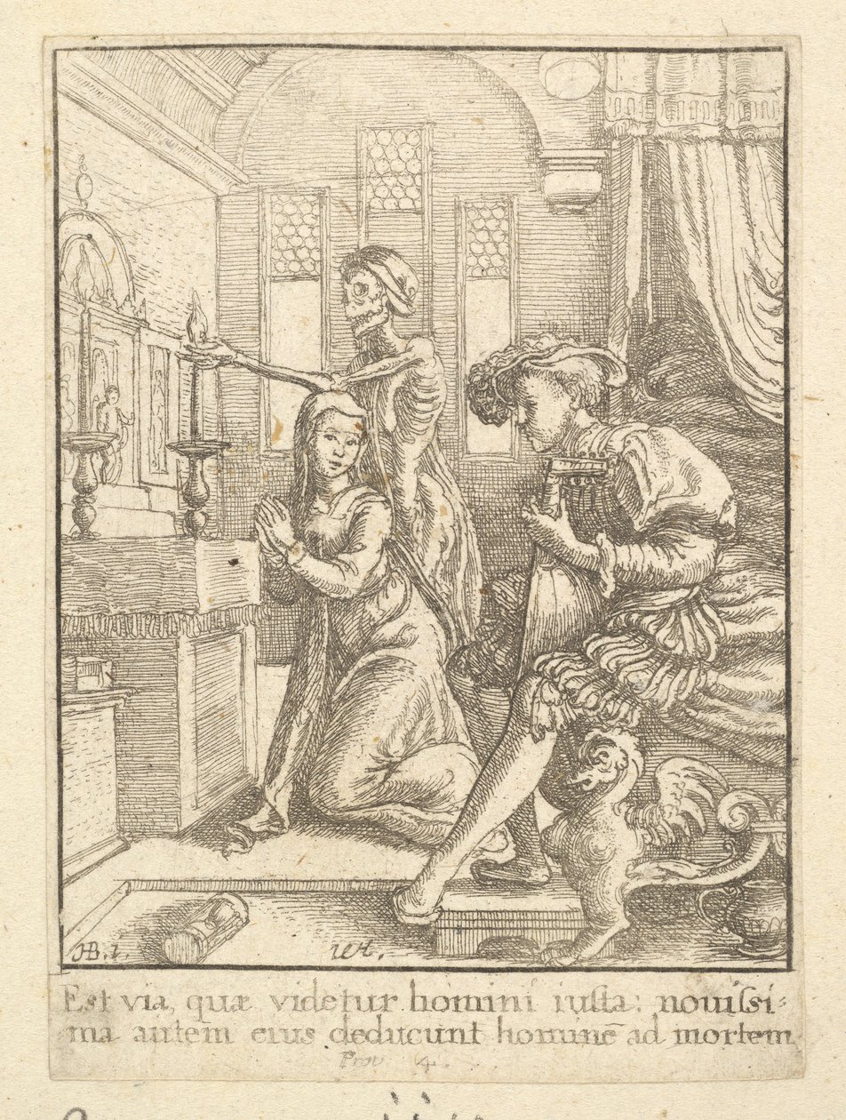 La monja, de la Danza de la Muerte, 1651 de Wenceslaus Hollar