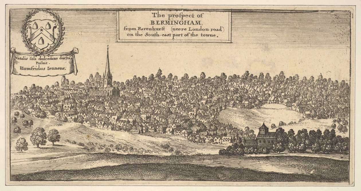 La Perspectiva de Bermingham, de Ravenshurst cerca de London-road en la Parte Sureste, 1625-77 de Wenceslaus Hollar