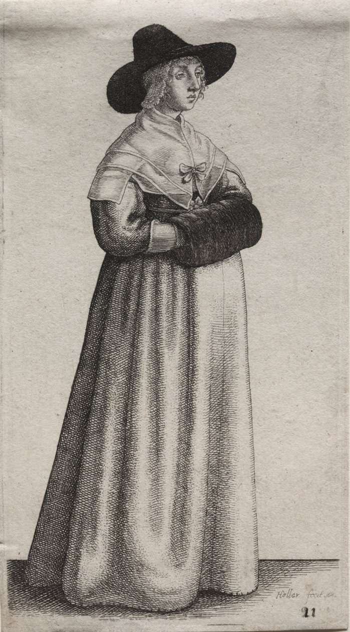 Los varios hábitos de las mujeres inglesas, desde la nobleza hasta las campesinas, 1640 de Wenceslaus Hollar