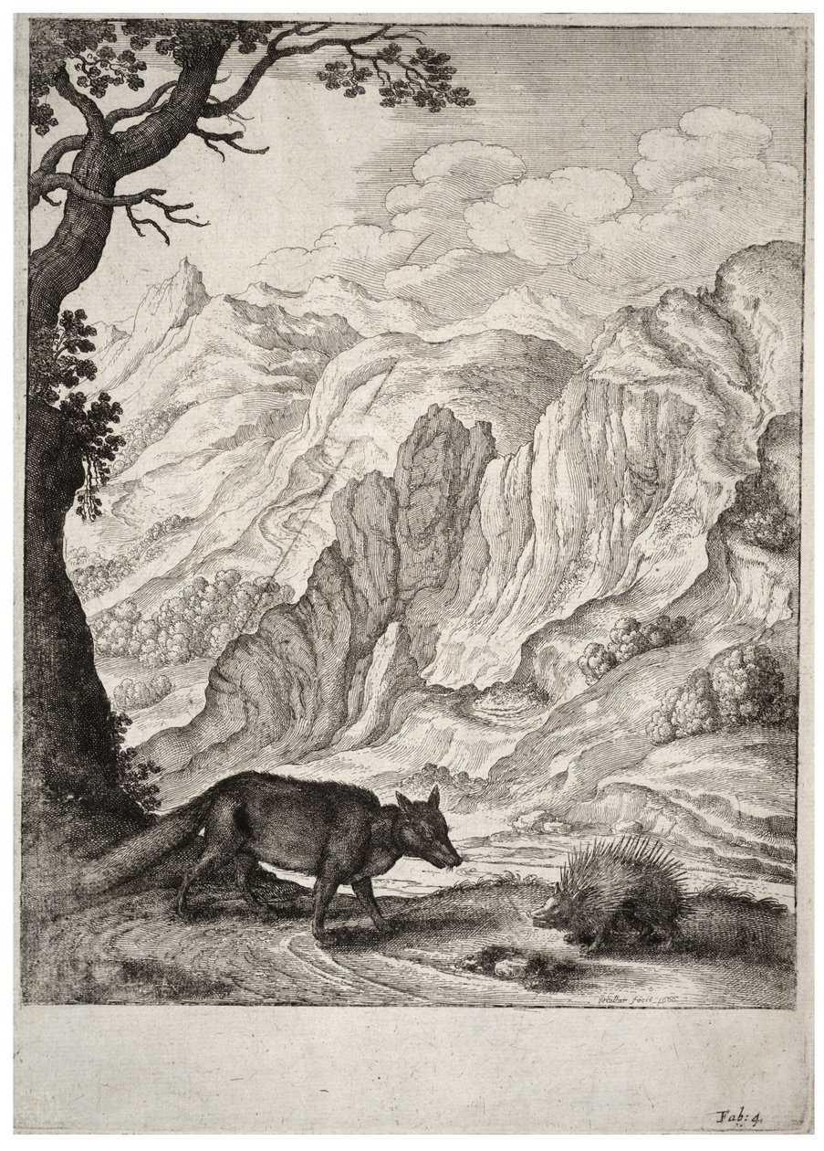 El zorro y el puercoespín de Wenceslaus Hollar