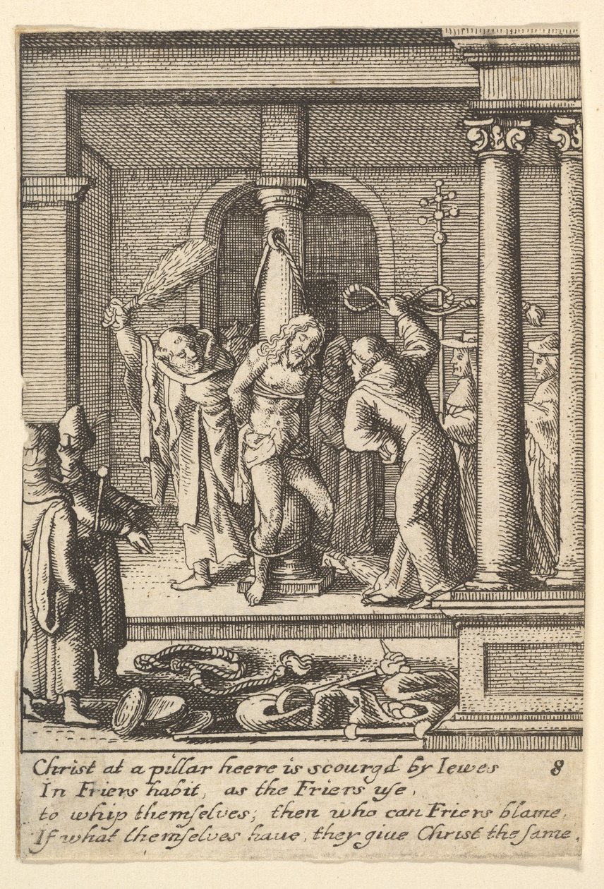 El flagelamiento, 1625-77 de Wenceslaus Hollar