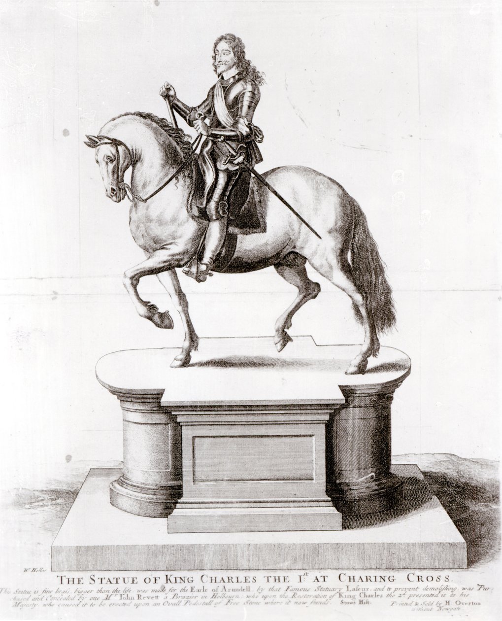 La estatua del rey Carlos I en Charing Cross de Wenceslaus Hollar