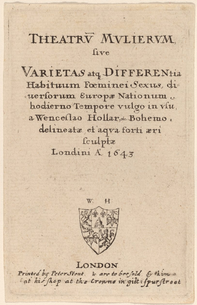 Theatrum mulierum: Página de título de Wenceslaus Hollar