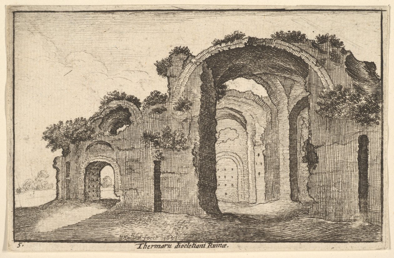 Ruinas de las Termas de Diocleciano de Wenceslaus Hollar
