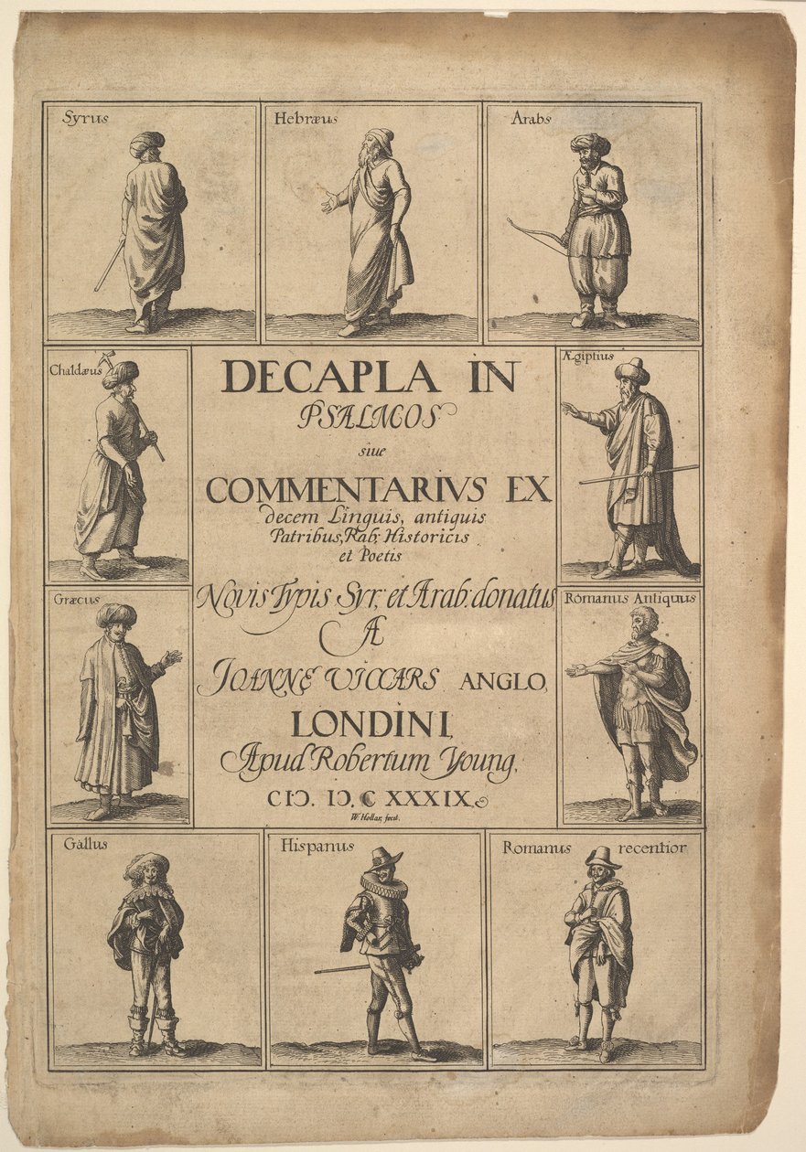 Página de título: Decapla in Psalmos de Wenceslaus Hollar