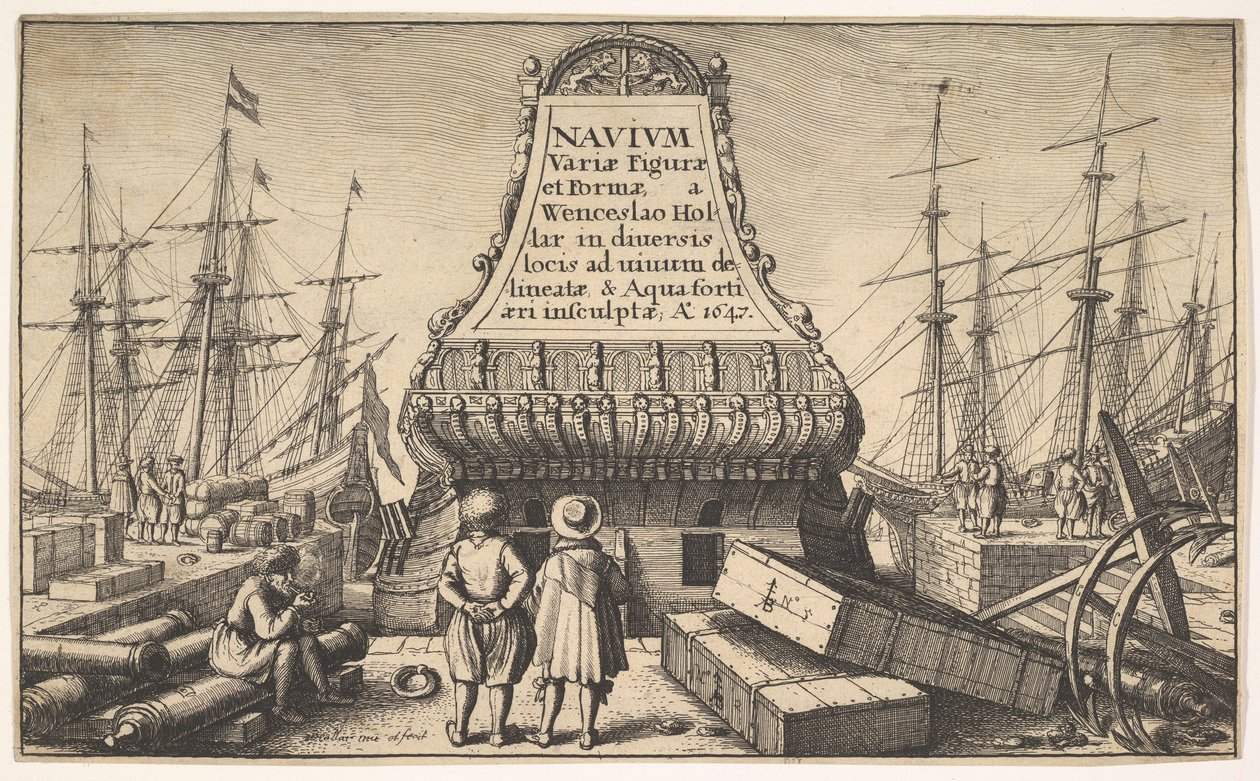 Página de título: Barcos holandeses, 1647 de Wenceslaus Hollar