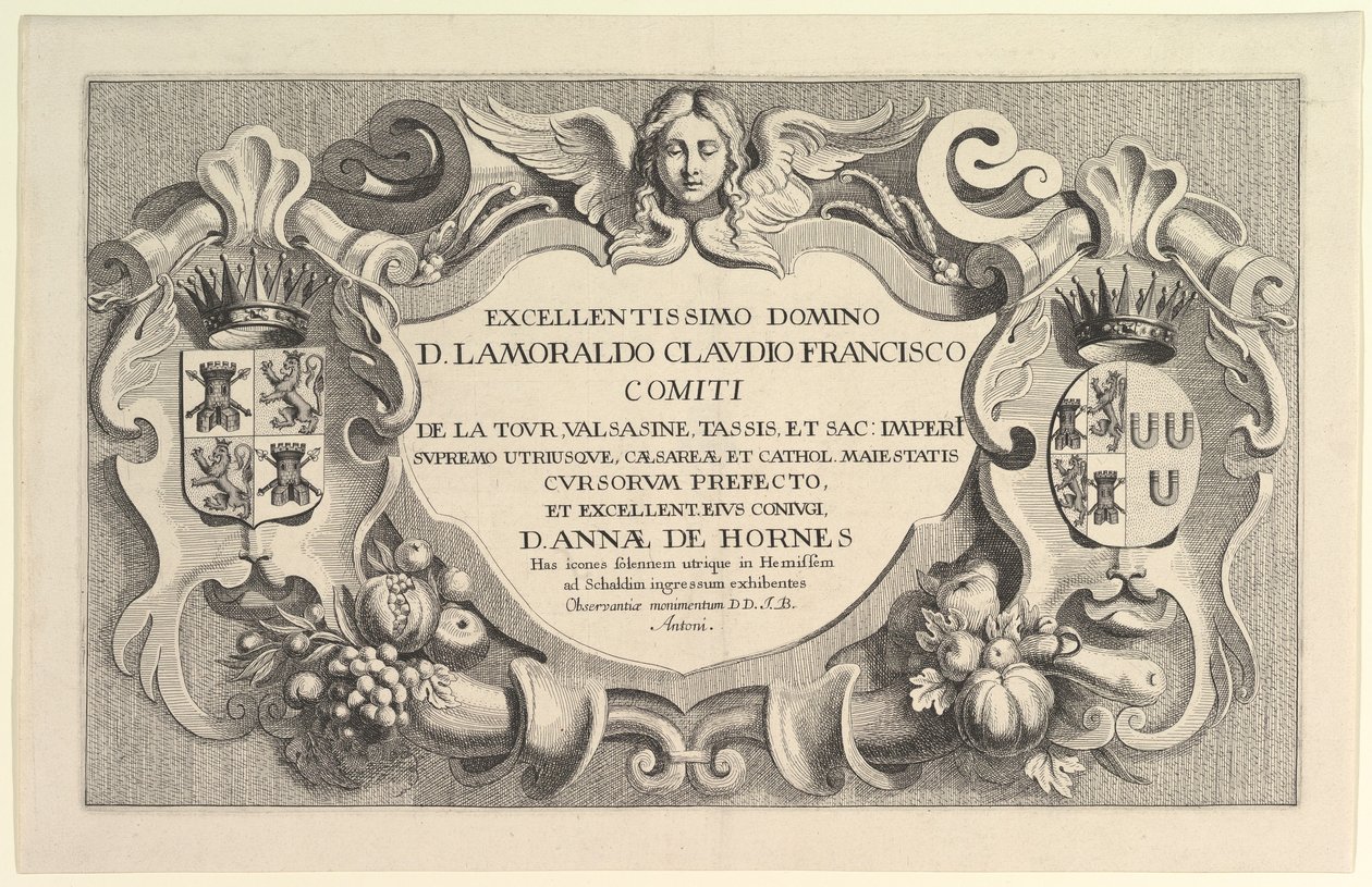 Título a la entrada en Hemissem, 1625-77 de Wenceslaus Hollar