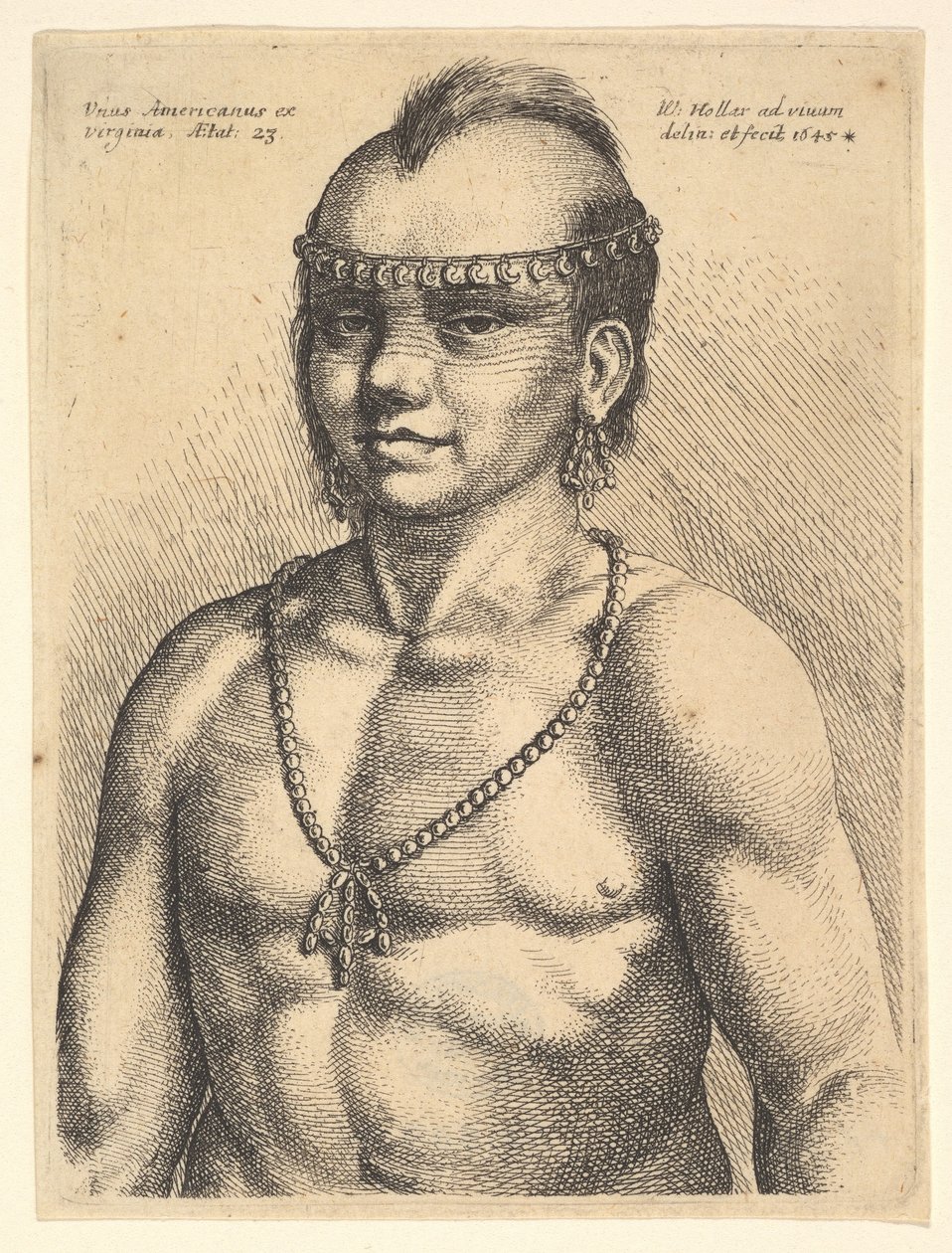 Unus Americanus ex Virginia (Un estadounidense de Virginia) de Wenceslaus Hollar