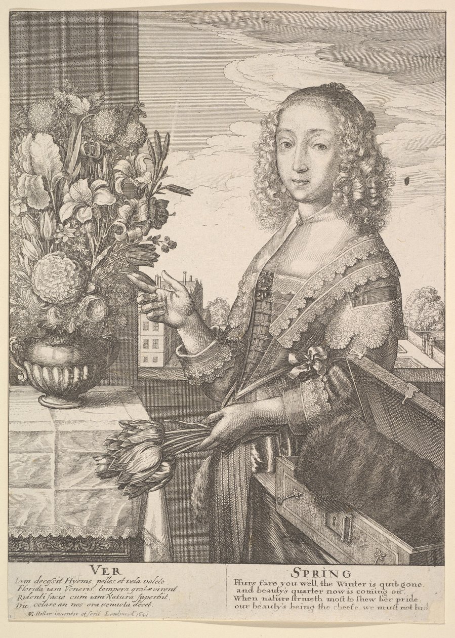 Ver - Primavera, tres cuartos de longitud, 1641 de Wenceslaus Hollar
