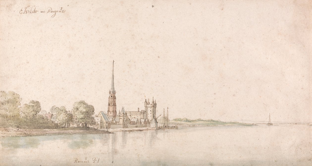 Vista de Eltville en el Rin de Wenceslaus Hollar