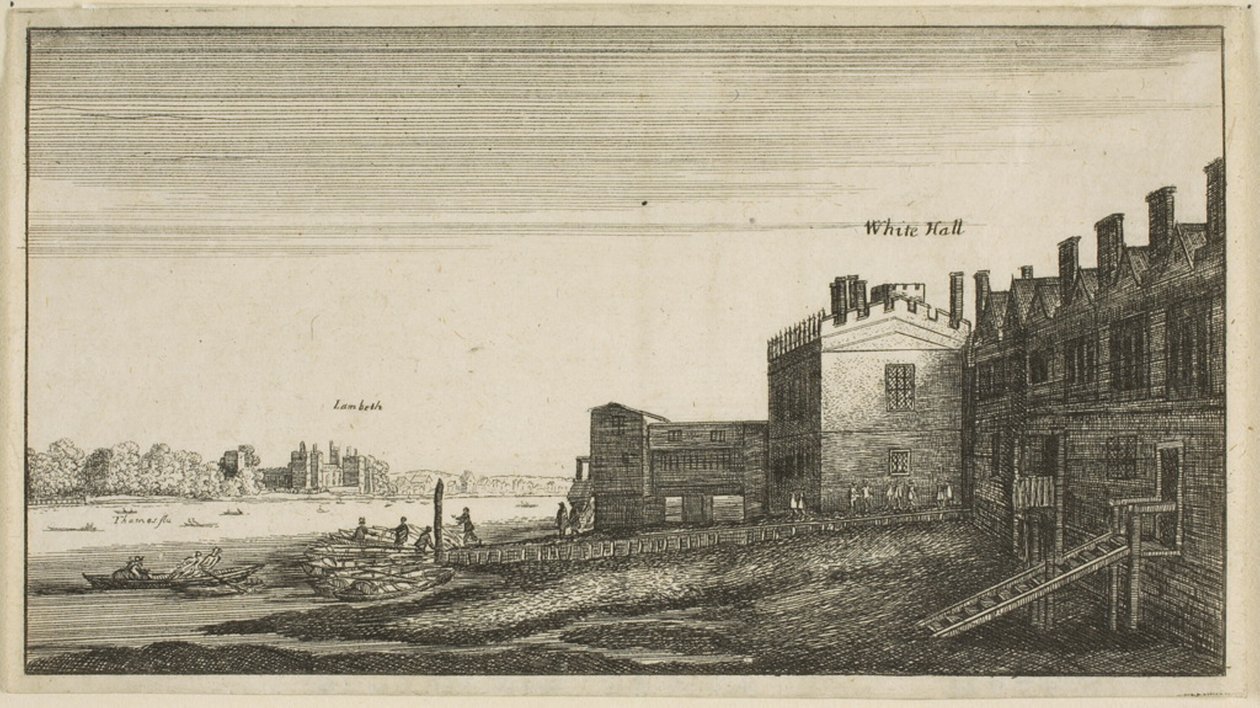 Vista del Palacio de Lambeth desde el Río en Whitehall Stairs de Wenceslaus Hollar