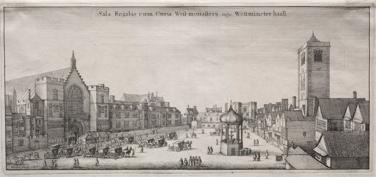 Vista de Londres: New Palace Yard con Westminster Hall y la Clock House, 1647 de Wenceslaus Hollar