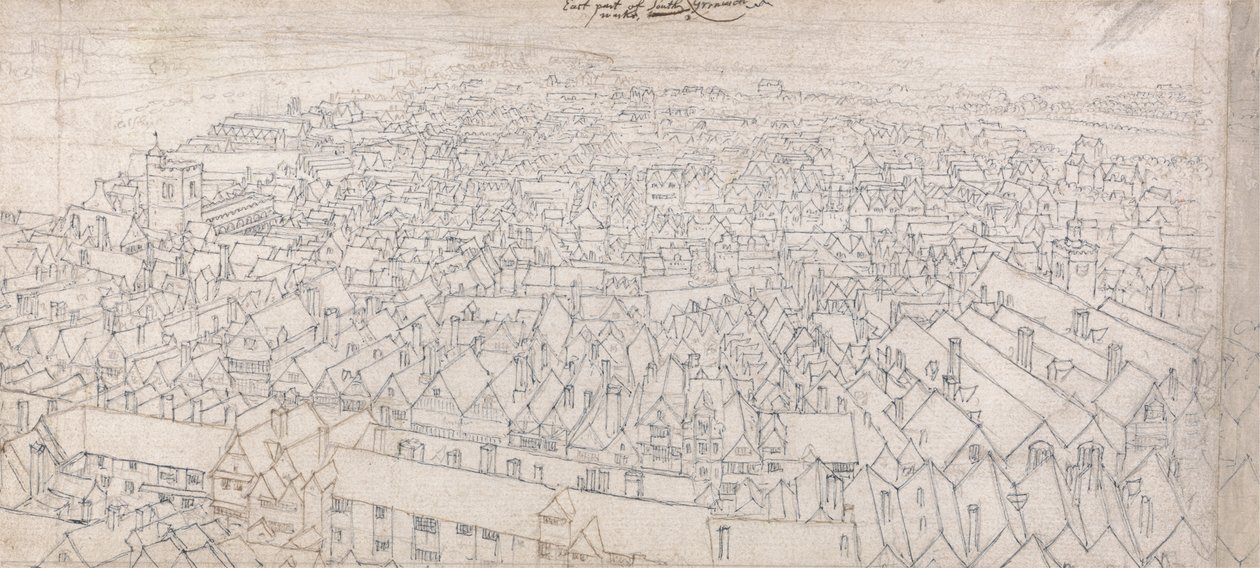 Vista de la parte este de Southwark, mirando hacia Greenwich de Wenceslaus Hollar