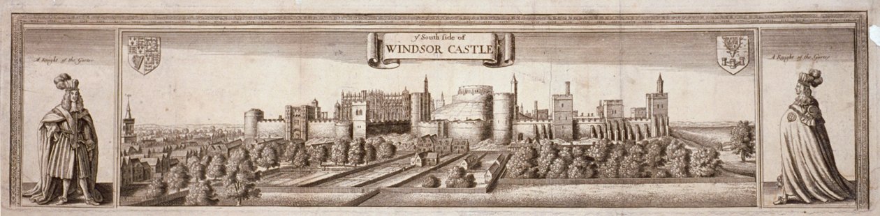 Vista del lado sur del Castillo de Windsor, Berkshire, c. 1660 de Wenceslaus Hollar