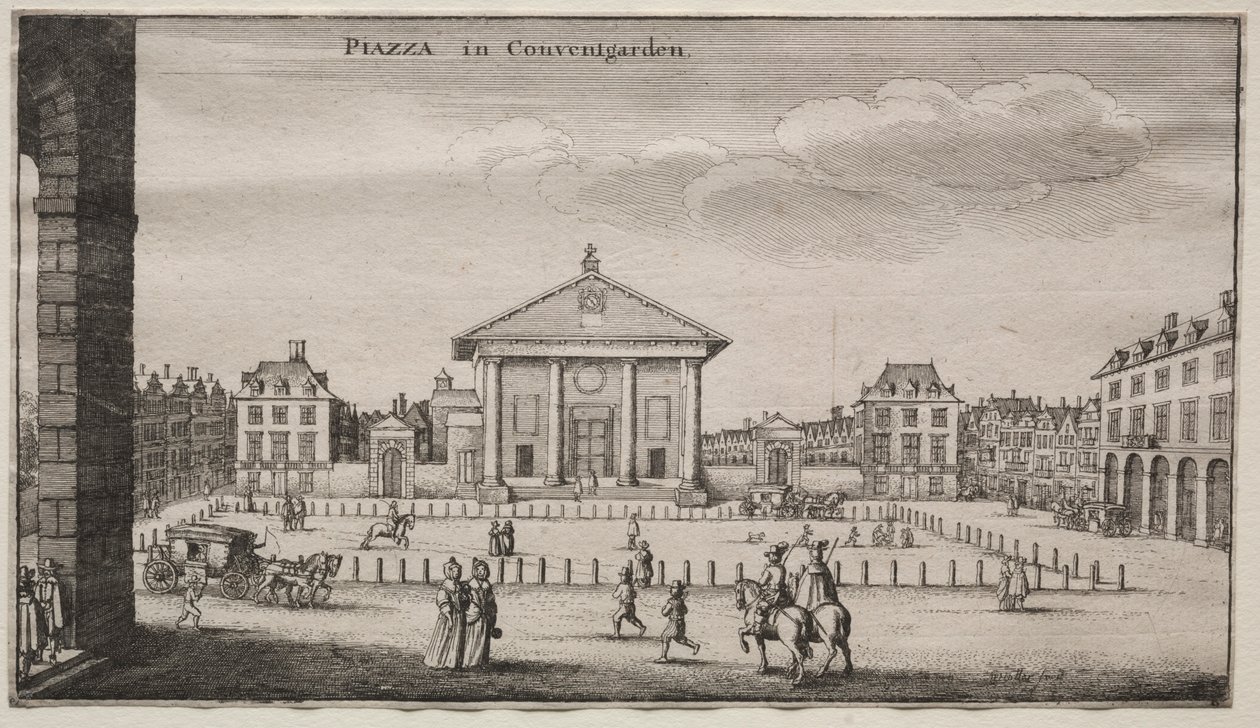 Vistas de Londres: La plaza en Covent Garden de Wenceslaus Hollar