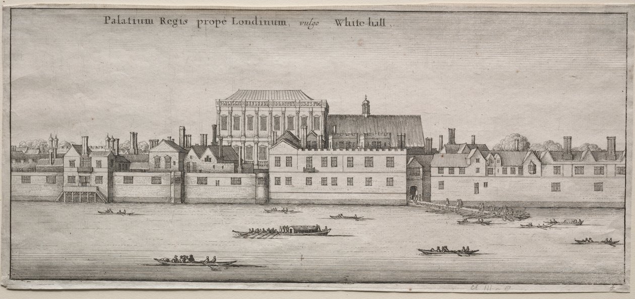 Vistas de Londres: Whitehall desde el río de Wenceslaus Hollar