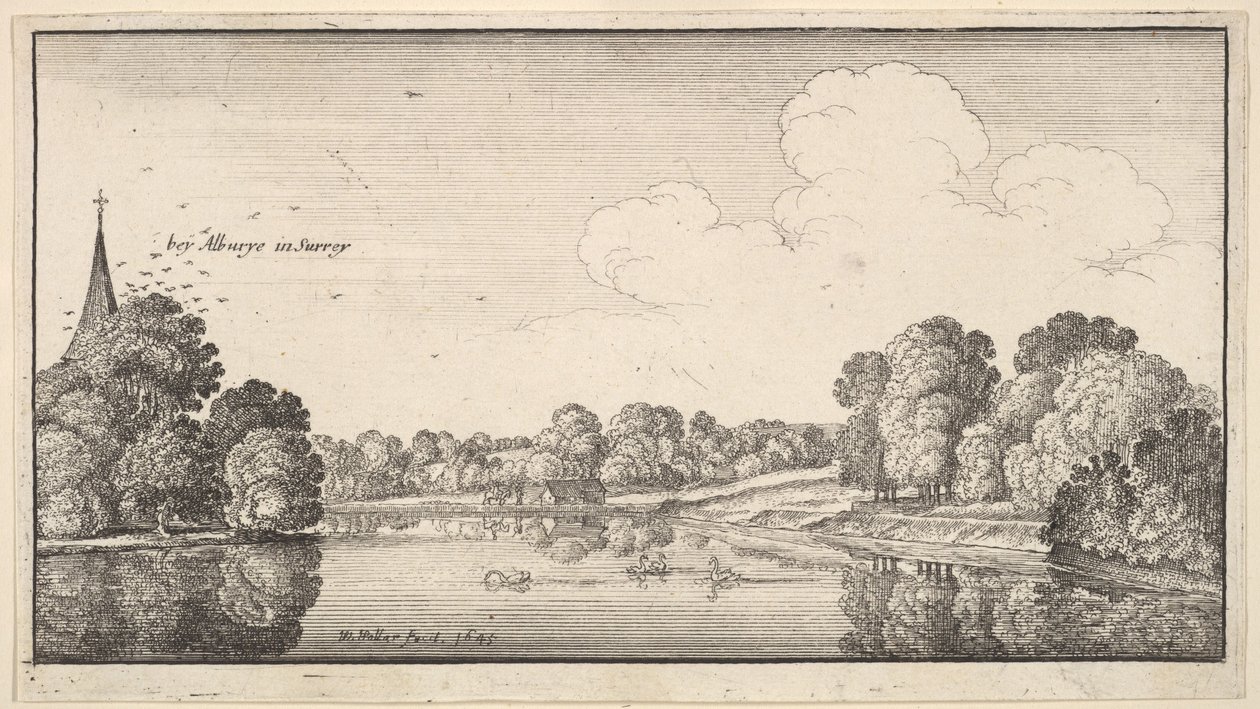 Vistas del campo cerca de Albury, Surrey, 1645 de Wenceslaus Hollar