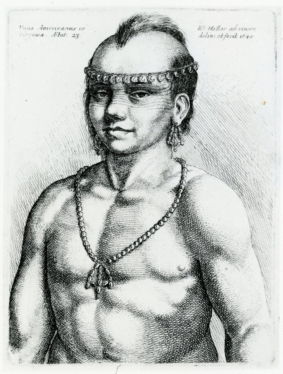 Indio de Virginia, 1645 de Wenceslaus Hollar