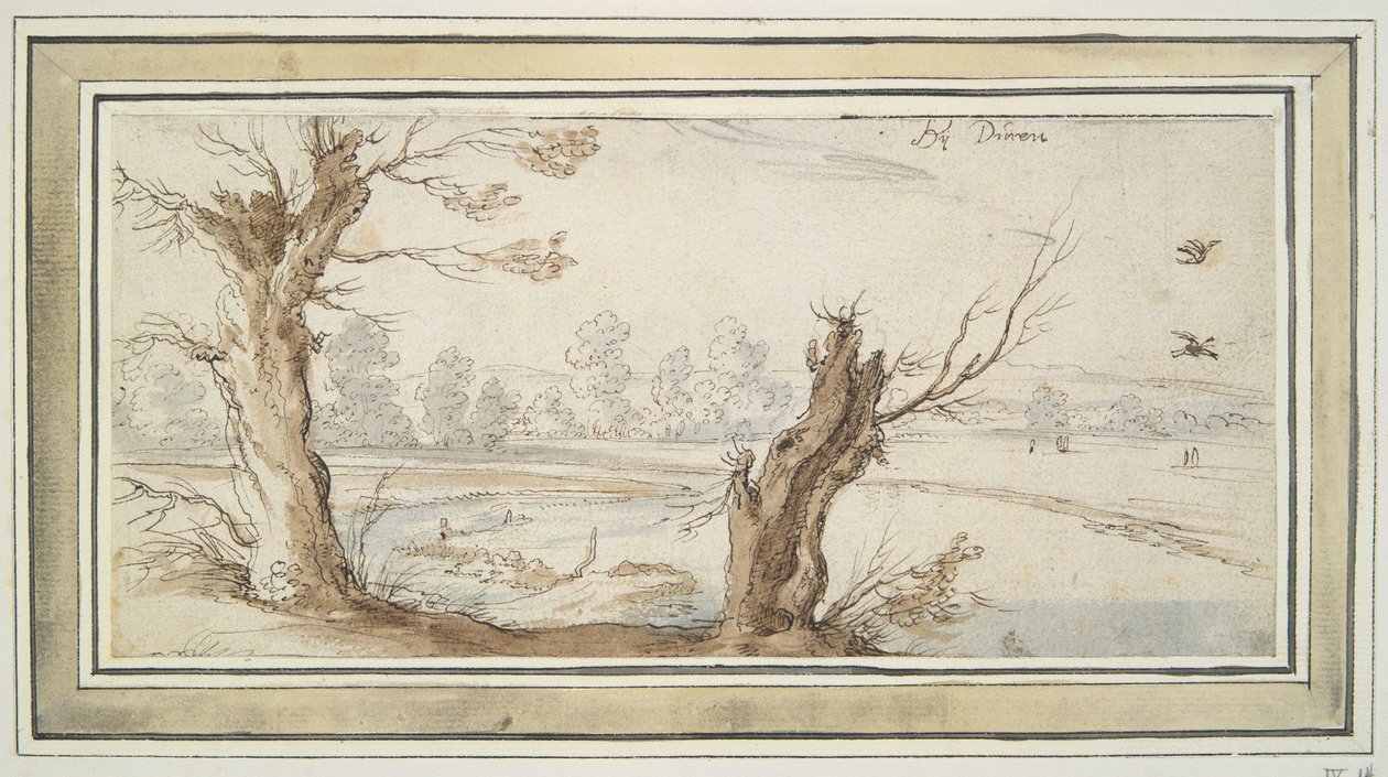 Sauces a orillas del río Rur de Wenceslaus Hollar